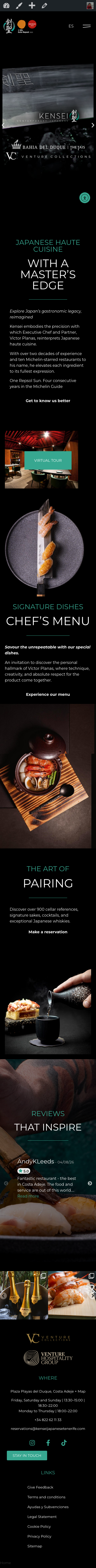 Kensei Tenerife real mobile website detail