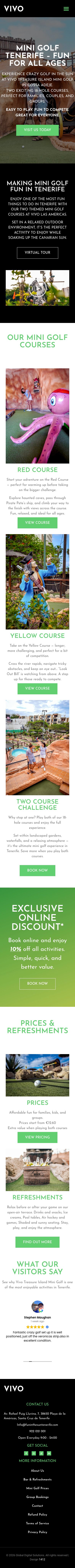 Vivo Mini Golf Tenerife mobile website design